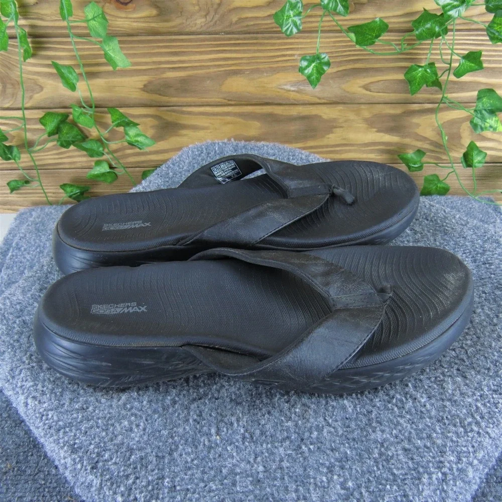 Skechers Men's Goga Max Flip Flop Black Synthetic Size 12‎ Medium Used 2025